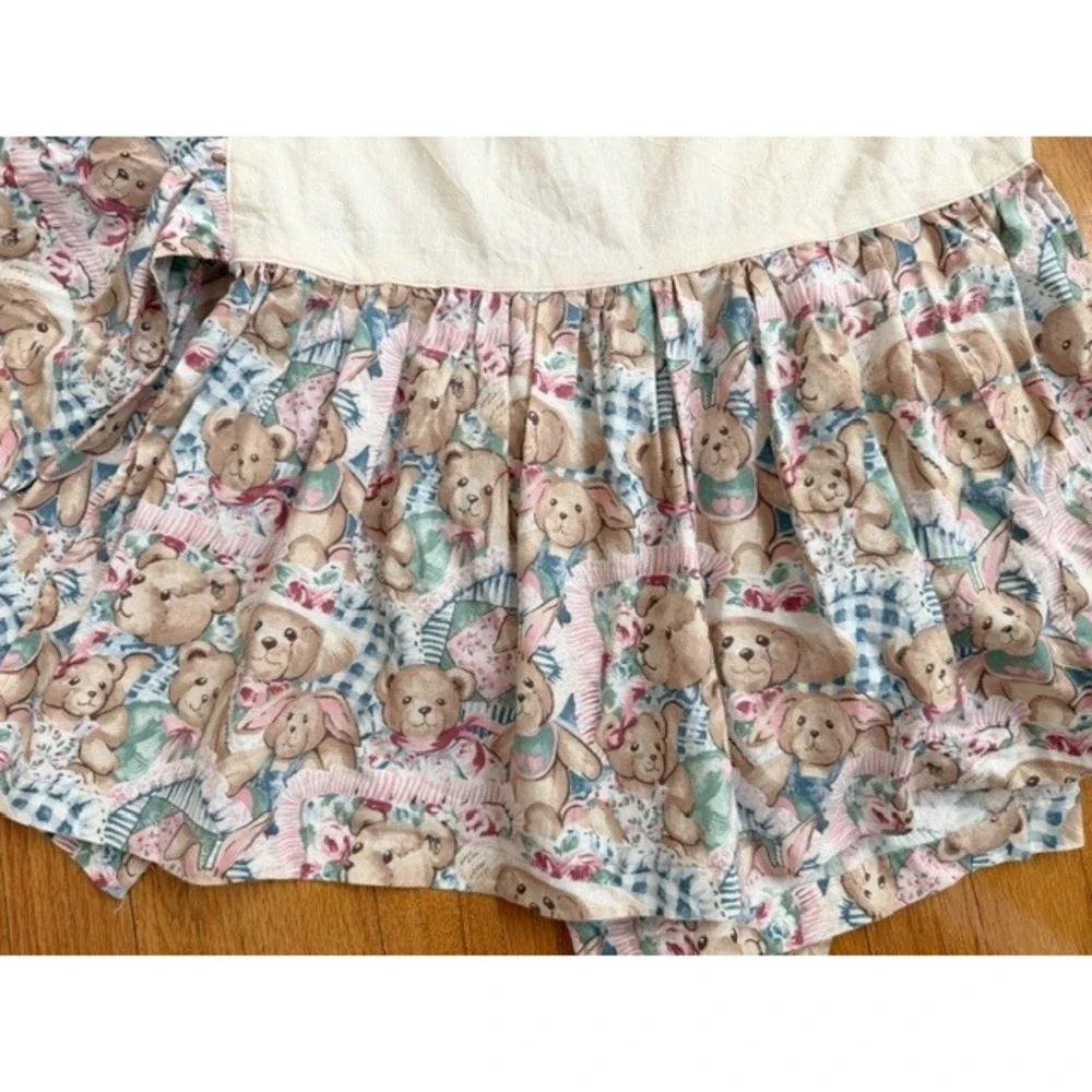 Teddy Bear Crib Bed Skirt handmade